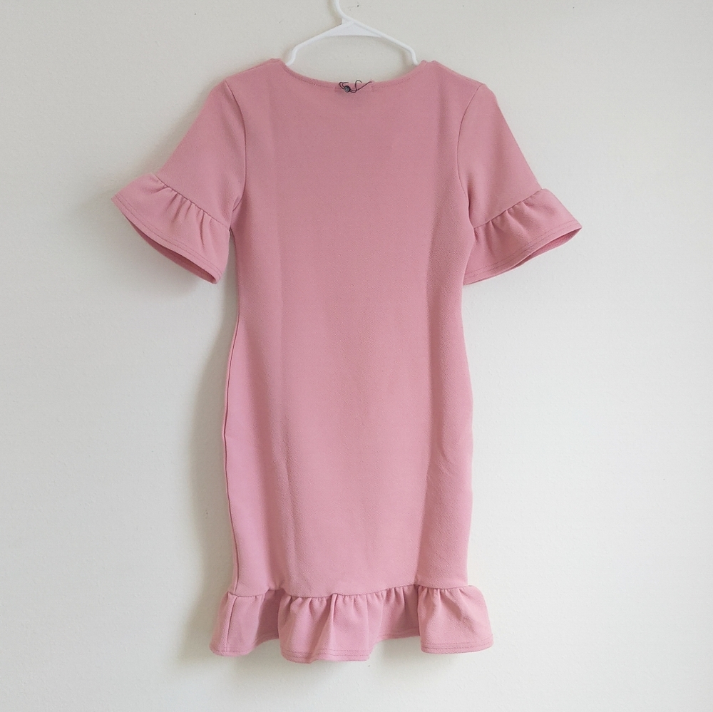 Pink Ruffle Shift Dress Size 6 - Picture 2 of 7